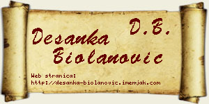 Desanka Biolanović vizit kartica
